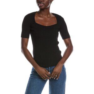 Hugo BOSS womens Rib Sweater Top, l, Black Size L MSRP $148